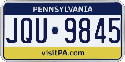 PA license plate JQU9845