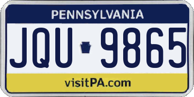 PA license plate JQU9865