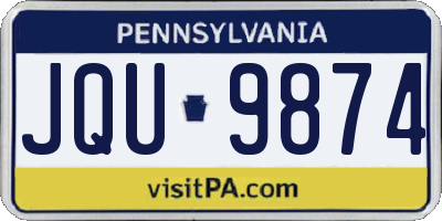 PA license plate JQU9874