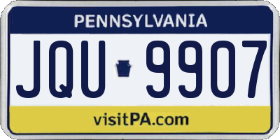 PA license plate JQU9907