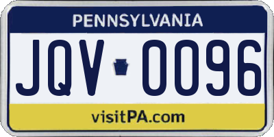 PA license plate JQV0096