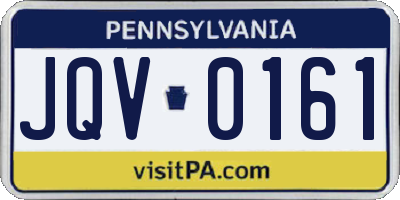 PA license plate JQV0161