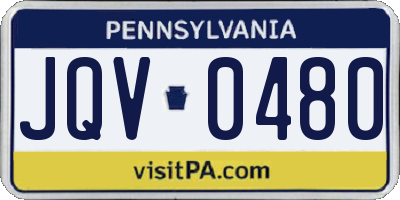 PA license plate JQV0480
