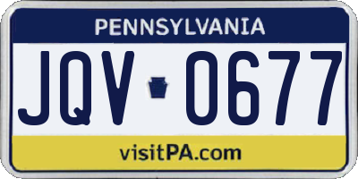 PA license plate JQV0677