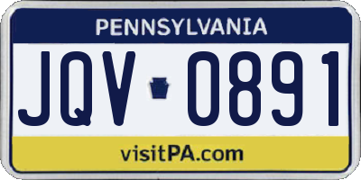 PA license plate JQV0891