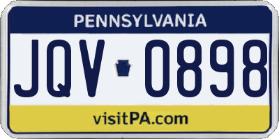PA license plate JQV0898