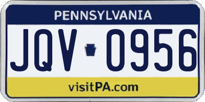 PA license plate JQV0956