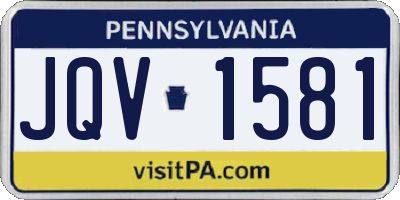 PA license plate JQV1581
