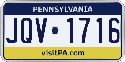 PA license plate JQV1716