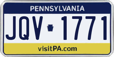 PA license plate JQV1771