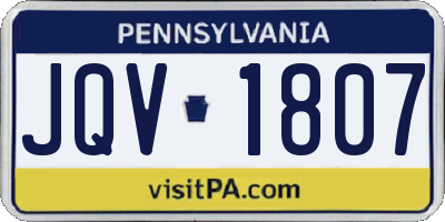 PA license plate JQV1807