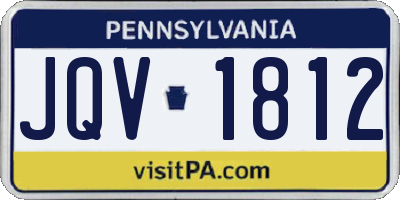 PA license plate JQV1812