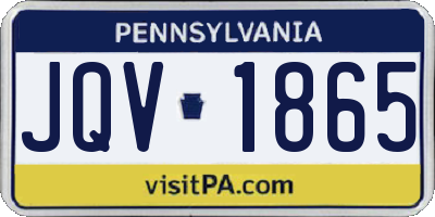 PA license plate JQV1865