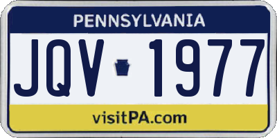 PA license plate JQV1977