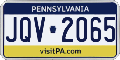 PA license plate JQV2065