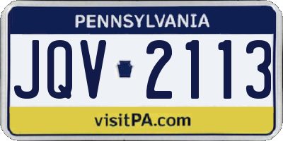 PA license plate JQV2113