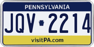 PA license plate JQV2214
