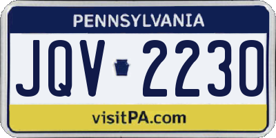 PA license plate JQV2230