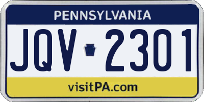 PA license plate JQV2301