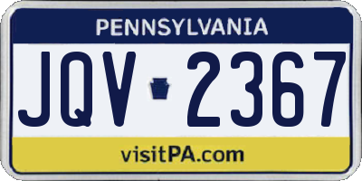 PA license plate JQV2367