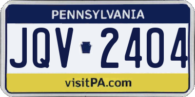 PA license plate JQV2404