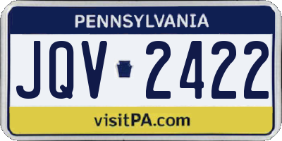 PA license plate JQV2422