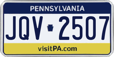 PA license plate JQV2507