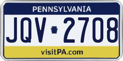 PA license plate JQV2708