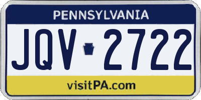 PA license plate JQV2722