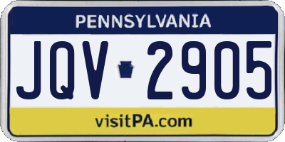 PA license plate JQV2905