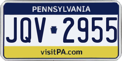 PA license plate JQV2955