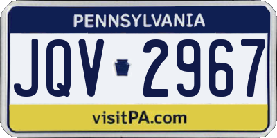PA license plate JQV2967
