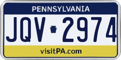 PA license plate JQV2974