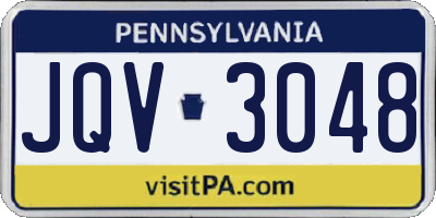 PA license plate JQV3048