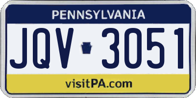 PA license plate JQV3051