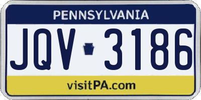 PA license plate JQV3186