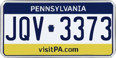 PA license plate JQV3373