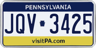 PA license plate JQV3425