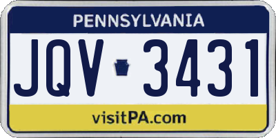 PA license plate JQV3431