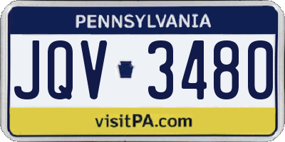 PA license plate JQV3480