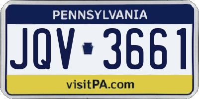 PA license plate JQV3661
