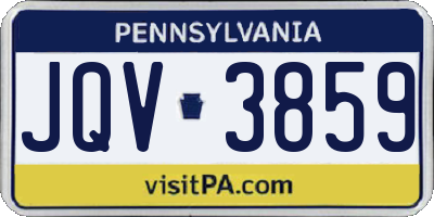 PA license plate JQV3859