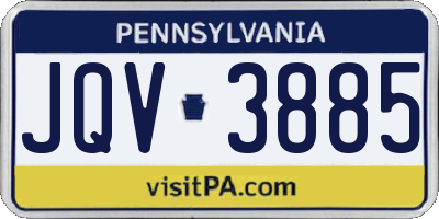 PA license plate JQV3885