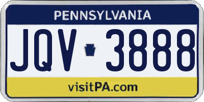 PA license plate JQV3888