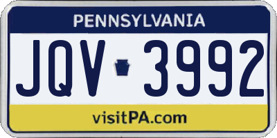 PA license plate JQV3992