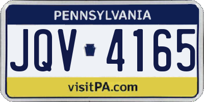 PA license plate JQV4165