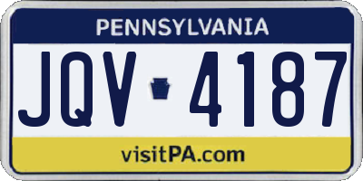 PA license plate JQV4187