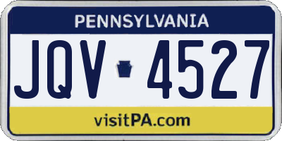 PA license plate JQV4527