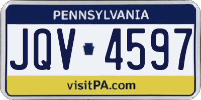 PA license plate JQV4597