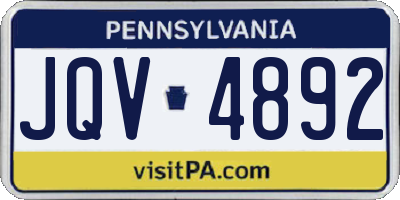 PA license plate JQV4892